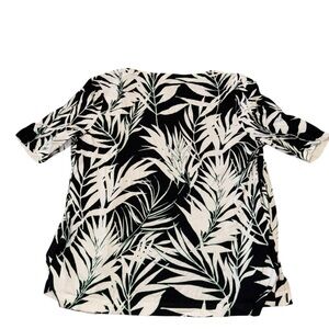 Talbots Monochrome Leaf Pattern Top